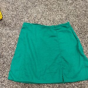 a new day Green Linen A-Line Skirt